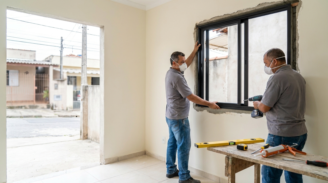 Esquadria de alumínio preta em Campina Grande-PB